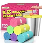 T.FORING 1.2 Gallon Trash Bags - 300 Count Colored Small Garbage Bags, 4.5 Liter Unscented Mini C...