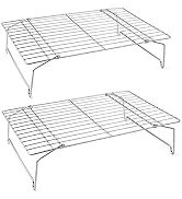 P&P CHEF Cooling Rack Set of 2, 2-Tier Stackable Stainless Steel Wire Racks for Baking Cooking Co...