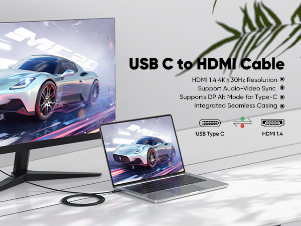 USB C to HDMI Cable 10ft