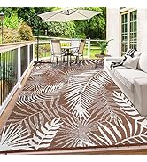 HiiARug Outdoor Rugs 9'x12' for Patios Clearance Reversible Outdoor Rug, Outdoor Plastic Straw Ru...