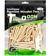 THIODOON Golf Tees Professional Natural Wood Golf Tees Pack of 100, Golfing Tees Multiple Colors ...