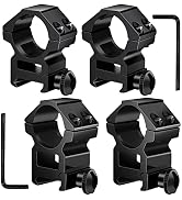 Miaozhun 1 Inch Scope Rings, High Profile x2 & Medium Profile x2 Scope Mount Rings for 20mm Picat...