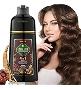 OUKEYA Dark Brown Hair Dye Shampoo 4 In 1, Hair Color Shampoo for Gray Hair Coverage for Women & ...