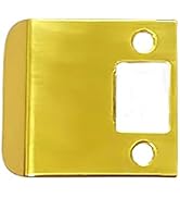 QCAA Solid Brass Extended Lip Strike, 2-1/2"X2-1/4", Polish Brass, 1 Pack, Made in Taiwan