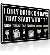 Piemow Funny Bar Sign for Home That Start with T Vintage Metal Sign Wall Decor Bar Club Pub Man C...