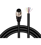 Lonlonty M12 Sensor Connector Aviation Cable - Male 8 pin Straight 6.5Ft/2M Aviation Socket Water...