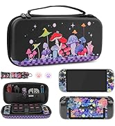 RHOTALL Colorful Mushroom Carrying Case for Nintendo Switch 2 (2025),Black Protective Travel Case...