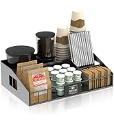 LWSFF Metal Coffee Station Organizer for Countertop - Coffee Bar Organizer with Designable DIY Lo...
