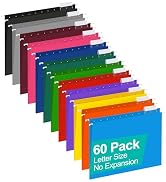 HERKKA Hanging File Folders, 60 Pack Reinforced Letter Size Hanging Folders with Heavy Duty 0 Inc...