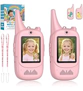 Anbte Video Walkie Talkies for Kids with Cute Silicone Case, 2 Pack Rechargeable Two Way Radios T...