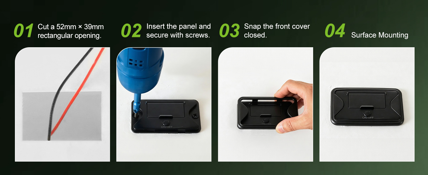 12V wall mount outlet