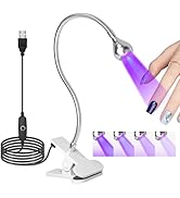 Geisofu U V Light for Nails Gooseneck U V Lamp for Nails Mini Curing with Securing Clip Rotatable...