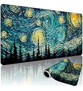 ModrnGld XXL Gaming Mouse Pad 35.4 x 15.7 Inch, Large Desk Mousepad with Starry Sky Design, Water...