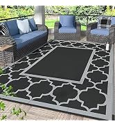 GENIMO 5' x 8' Outdoor Rug Waterproof for Patio Decor, Foldable Reversible Plastic Straw Area Rug...