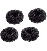 4 Pack Black Extra Small Hair Bun Maker Mini Chignon Hair Doughnut Shaper Hair Donut Sock Bun For...
