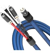 Viborg LC800 Tonearm Cable, 6.6FT/2M, Silver Plated 5N OFC, 5 Pin DIN to 2RCAs Phono Wire Turntab...