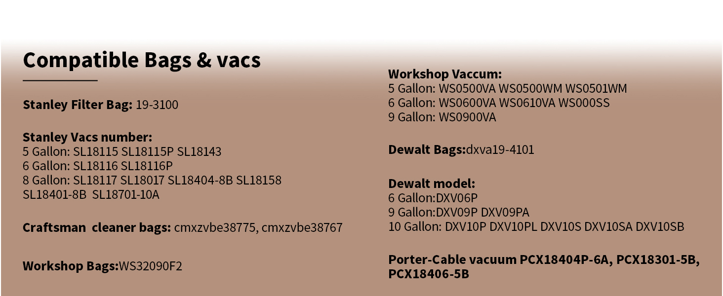 shop vac 5 gallon bags