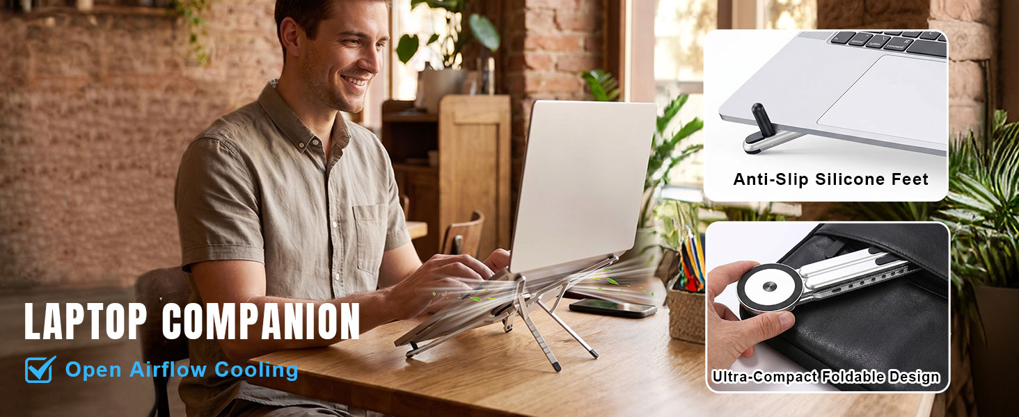 laptop cooling stand ventilated computer riser heat dissipation notebook holder portable foldable