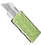 ainhue RU33 Retractable Utility Knife, 3 Inch Aluminum Handle with Pocket Clip, 5pcs SK5 Replacem...