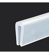 Clear Rubber Edge Trim,U Channel Silicone Rubber Edge Trim, 1/16" Slot, Fit for 0-3/32", White Co...