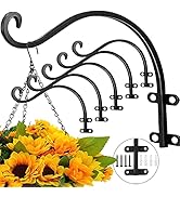 EPHECH 6Pack Heavy Duty Hanging Plant Hanger Hook for Outdoor and Indoor, 12Inch Wall Hanging Bas...