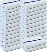 Towels N More 24x48 Soft Poolside Towels - 24 Large Super Absorbent Pool Towel White and Blue cen...