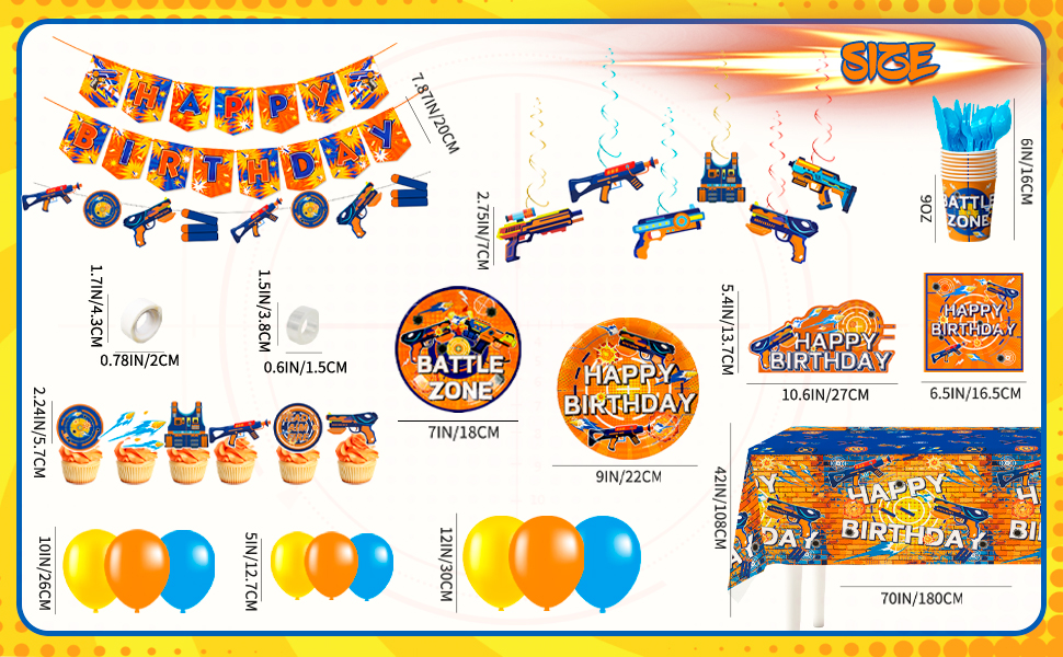 dart war party decorations