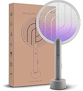 Electric Fly Swatter Racket, Mosiller 4000V 2 in 1 Bug Zapper with USB Rechargeable Base, Powerfu...
