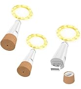 OUSMIN String Lights, USB Rechargeable Wine Bottle Lights with Cork, 2025 Version USB Fairy Light...