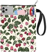 CRASPIRE Raspberry Book Sleeve Waterproof Fruit Books Cover Pouch Washable Zipper Cloth Paperback...