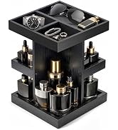 ProCase 3-Tier 360° Rotating Cologne Organizer for men, Large Capacity Wooden Countertop Display ...