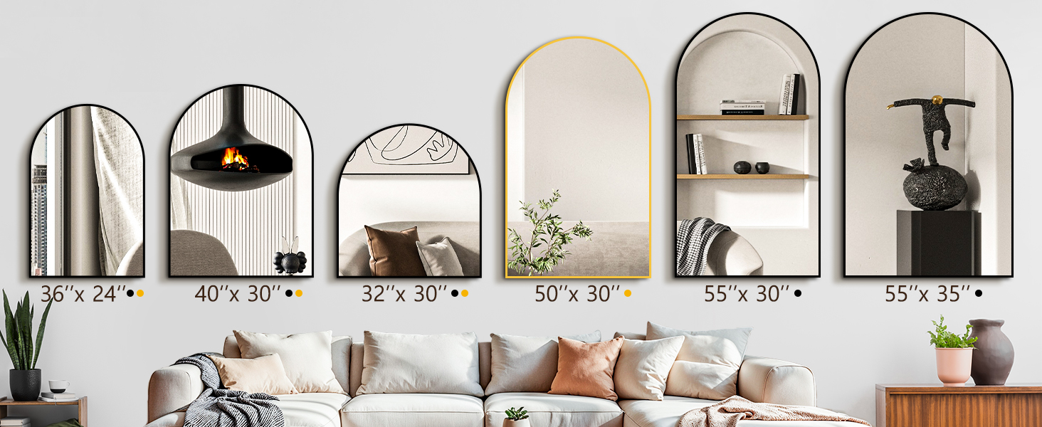 arched bathroom mirror