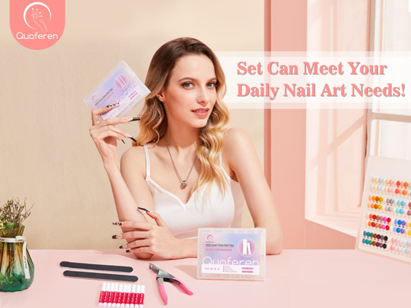 480PCS Extra Long C Curve Nail Tips and Glue
