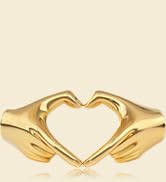 XMGZQ Gold Heart Hands Sculpture,Love Finger Statue,Knick Knacks for Shelves,Preppy Room Decor Ae...