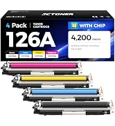 126A Toner Cartridge Set 4-Pack High Yield Replacement for HP 126A CE310A CE311A CE312A CE313A Co...
