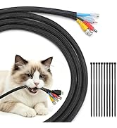 Yecaye 30ft - 1/2 inch Cord Protector Cable Sleeve, Split Braided Wire Loom Tubing for TV Compute...