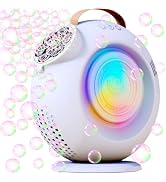 Bubble Machine, Automatic Bubble Maker Rechargeable, 15000+ Big Bubbles per Min, Colorful LED Lig...