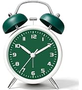 Noubnea 4.5" Loud Alarm Clock for Heavy Sleepers Adults – Metal Battery Operated Desk Clock with ...