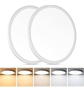 Brightever 12 Inch LED Flush Mount Ceiling Light, 24W 3200LM 5CCT Dimmable LED Ceiling Light Fixt...