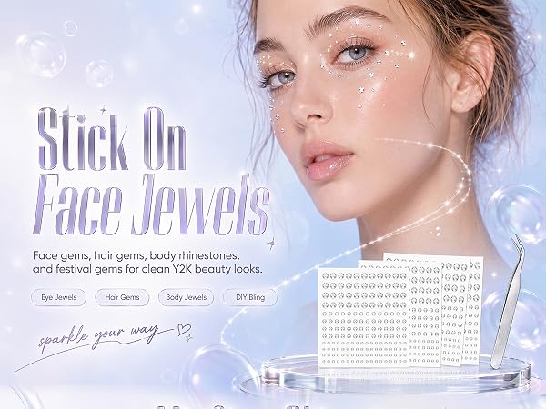 face gems hair gems face jewels stick on rhinestones for makeup sticker gems facial gems eye gem