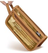 Four Candies Grid Mesh Pencil Case with Handle and Zipper, Clear Double-layer Pencil Pouch Marker...