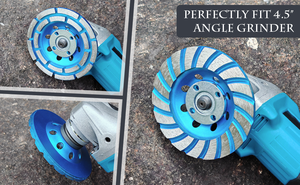 Diamond Concrete Masonry Grinding Cup Wheels 115mm Set Double Row Turbo Row Segment Shaping Cleaning