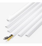 Yecaye 85in Cord Cover, Self-Adhesive Cord Hider for 1-2 Cords, Half Round Cord Covers for Wires ...
