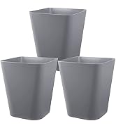 Small Bathroom Trash Can Plastic Garbage Can Square Waste Basket Trash Bins Container Bins for Ba...