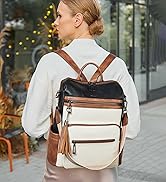 Shrrie Backpack Purse for Women Leather Fashion Designer Travel Backpack Convertible Shoulder Sat...