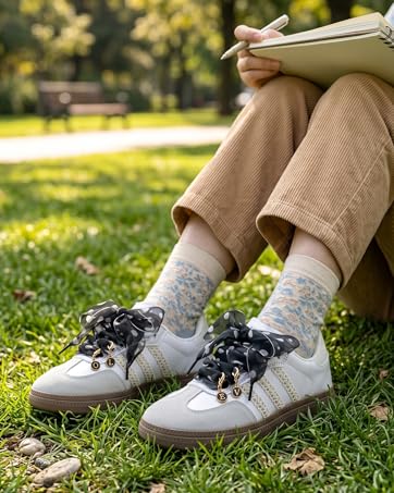 polka dot ribbon shoe laces