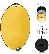 Wellmaking 43Inch/110cm Photography Light Reflector, Portable Foldable 5 in 1 Diffuser Reflectors...