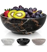 Gusto Nostro 8" Luxury Black Marble Decorative Bowl for Coffee Table - Elegant Decorative Fruit B...