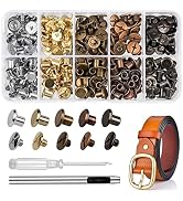 100 Sets Chicago Screws for Leather Crafting 7/20 Inch, 5 Colors of Rivets for Leather, Chicago S...