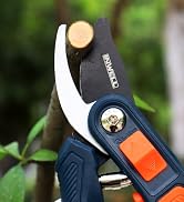 Inwell Bypass Pruning Shears for Gardening, 8” Garden Scissors with Teflon Coated, High-Carbon St...